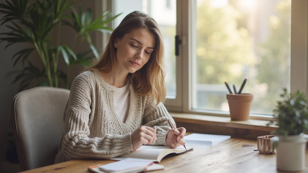 Рабочий стол с планировщиком, чашкой кофе и спокойной атмосферой